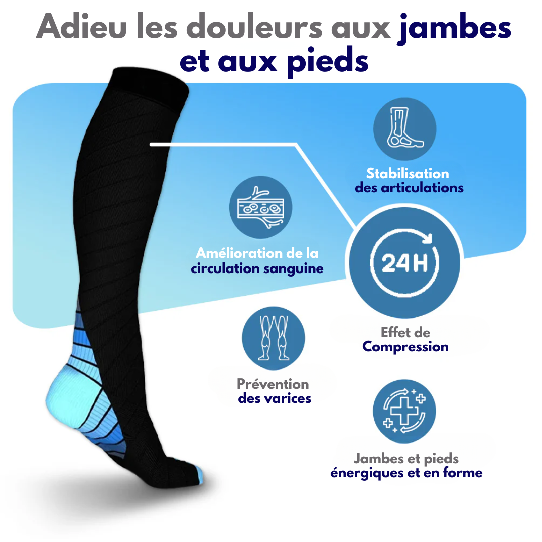 VenoAid™ | Chaussettes orthopédiques infusées